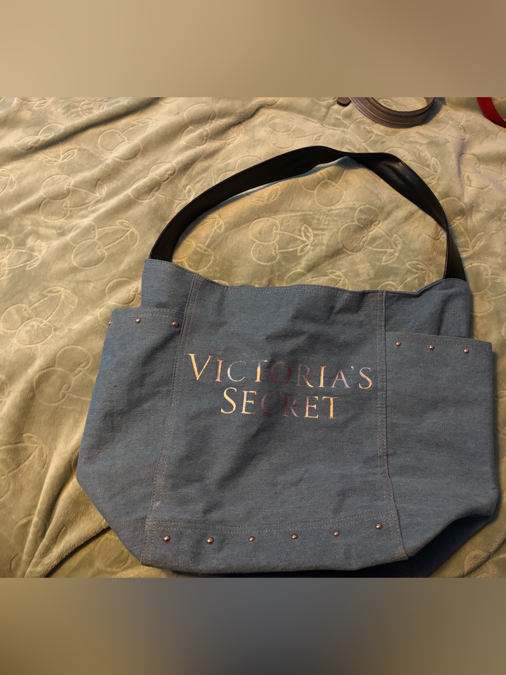 Victoria's Secret Studded Denim Tote Bag